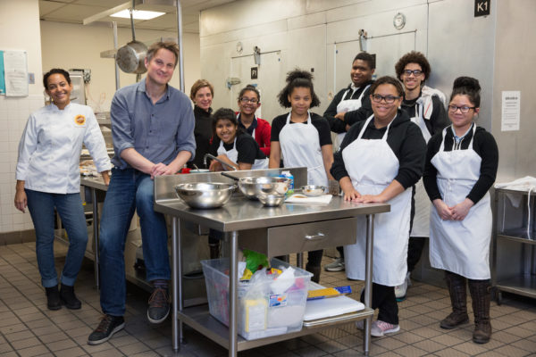 Claus Meyer and ExpandED Teen Apprentices after completing two seasonal soups and salads together
