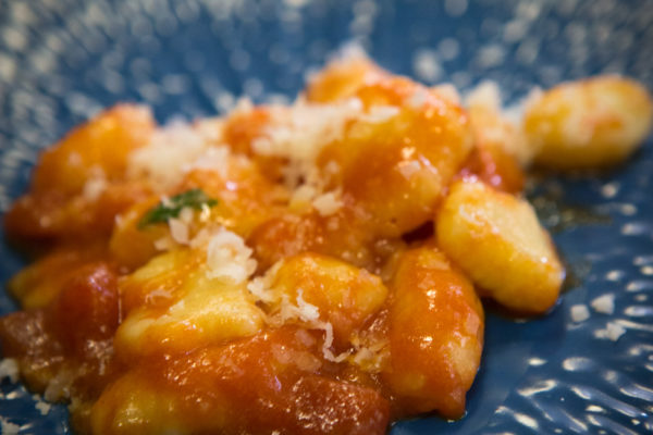 The finished product: Gnocchi al pomodoro