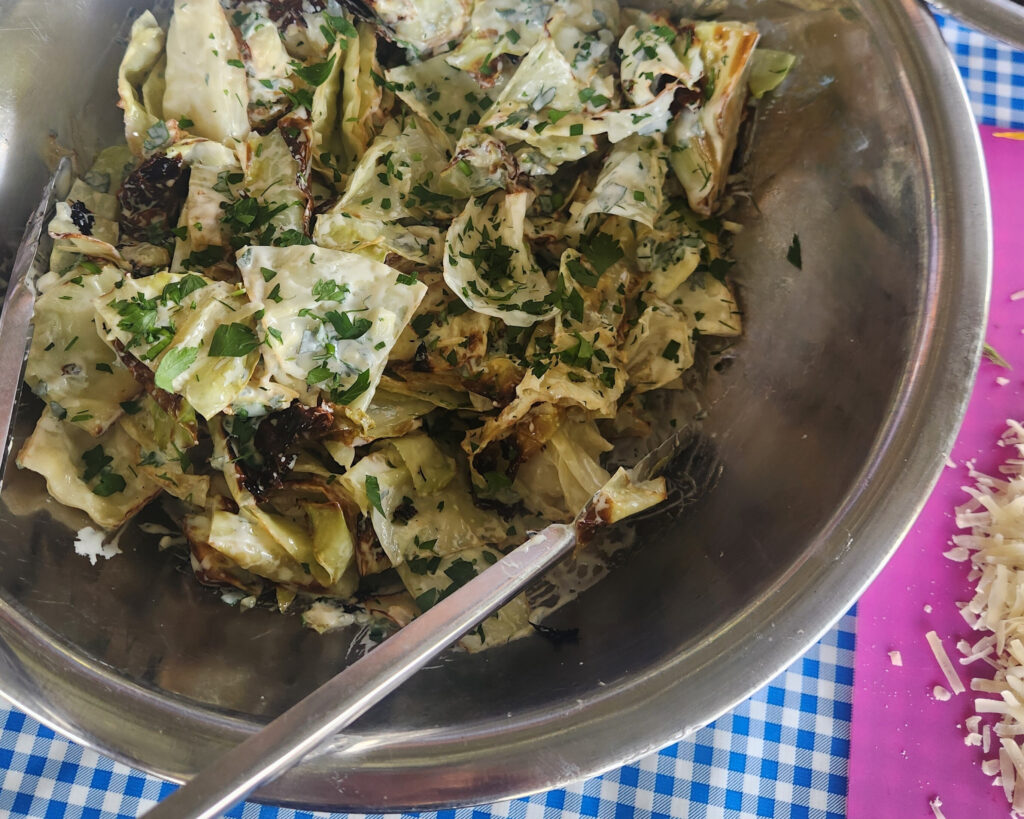 Charred Cabbage with Raita recipe