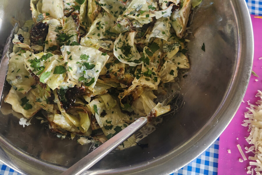 Charred Cabbage with Raita recipe