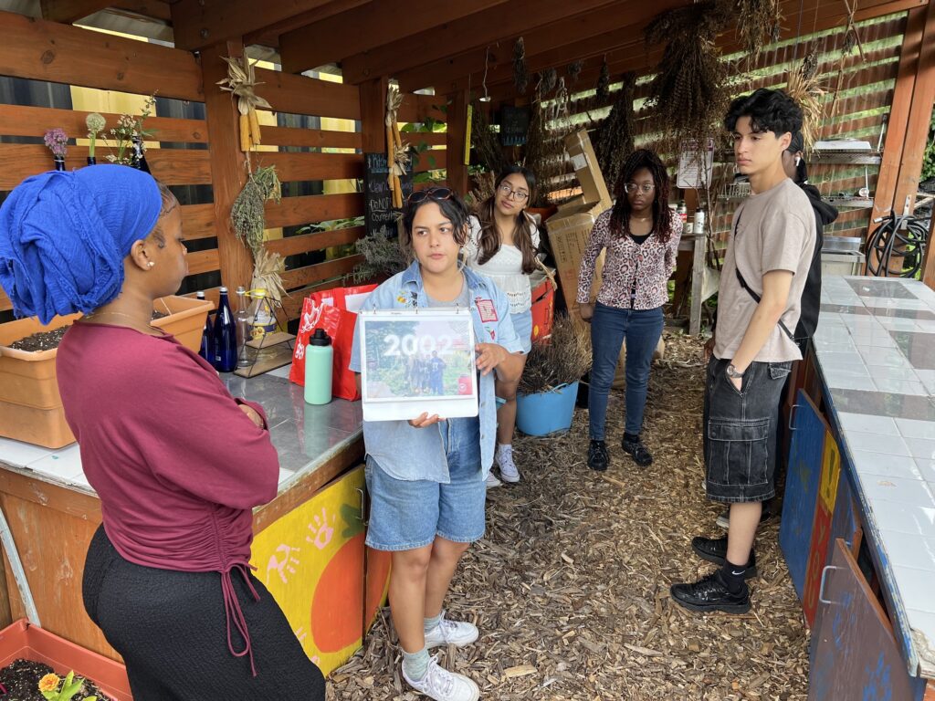 The Sylvia Center's teen culinary apprentices from Hillcrest High School visit East New York Farms!