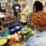 Eater's Sergio Cardigno teaches The Sylvia Center's teen culinary apprentices about food videography